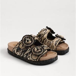 NEW SAM EDELMAN women's reina rounded open toe slip on espadrilles flat sandals